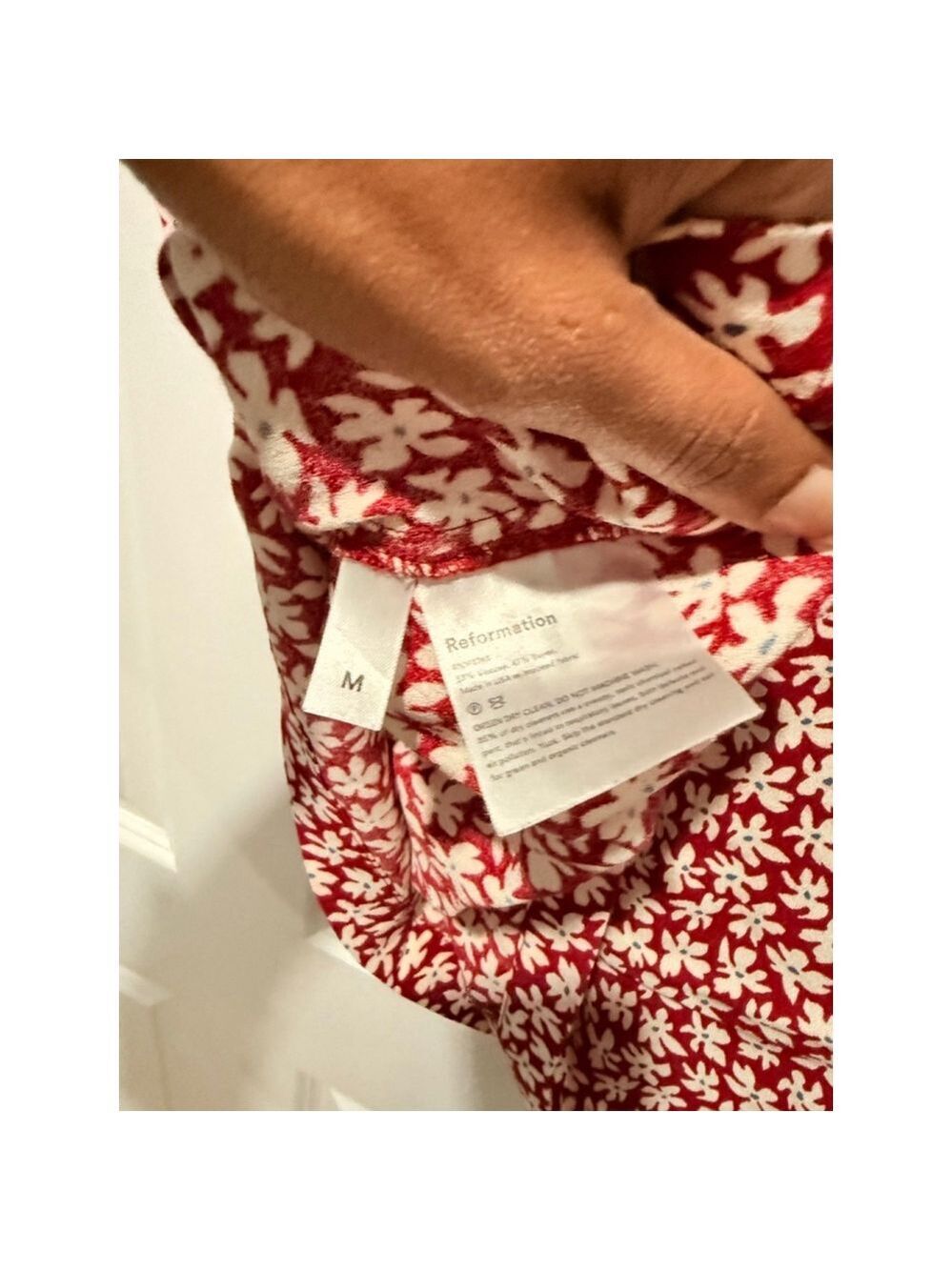 Women's Reformation Red & White Floral Mini Dress M - Picture 8 of 8